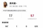 奥利塞本场数据：1进球7过人成功+23次丢失球权，评分7.7